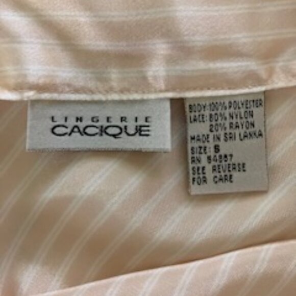 Cacique Sleeveless Chemise Butter Yellow and White Small - Picture 5 of 6